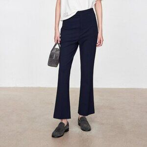 CHICJOC Navy High-Waist Tailored Cropped Pants — in Navy Size 40